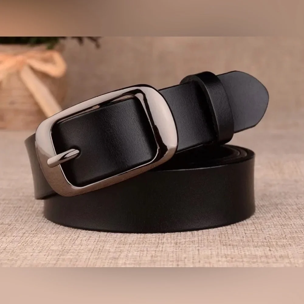 NEW Boutique Genuine Leather Belt in Black, Sizes S-XL, S-2X, M-2X, and L-3X